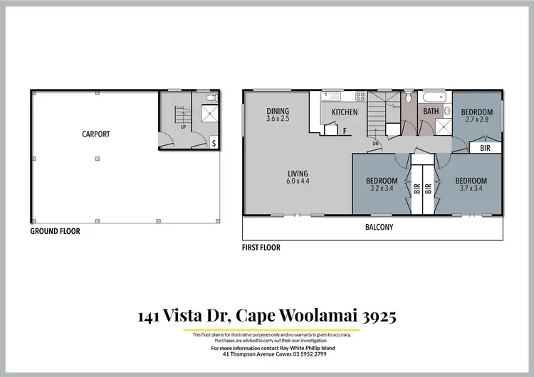 Floorplan of Homely house listing, 141 Vista Drive, Cape Woolamai VIC 3925