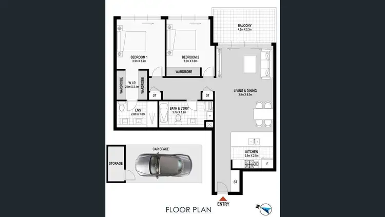 Floorplan of Homely apartment listing, 907/11 Australia Avenue, Sydney Olympic Park NSW 2127