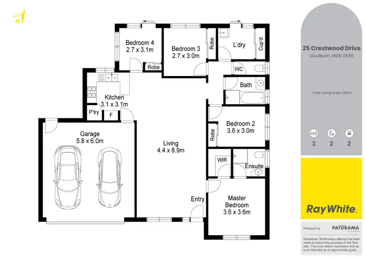 Floorplan of Homely house listing, 25 Crestwood Drive, Goulburn NSW 2580