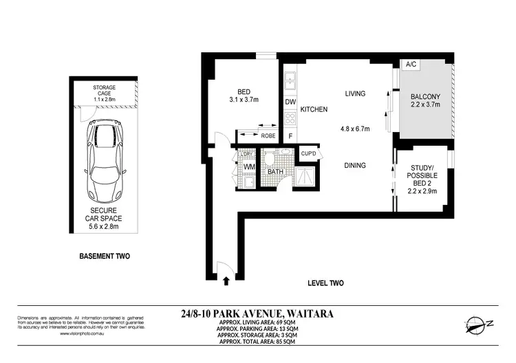 Floorplan of Homely apartment listing, 24/8 Park Avenue, Waitara NSW 2077
