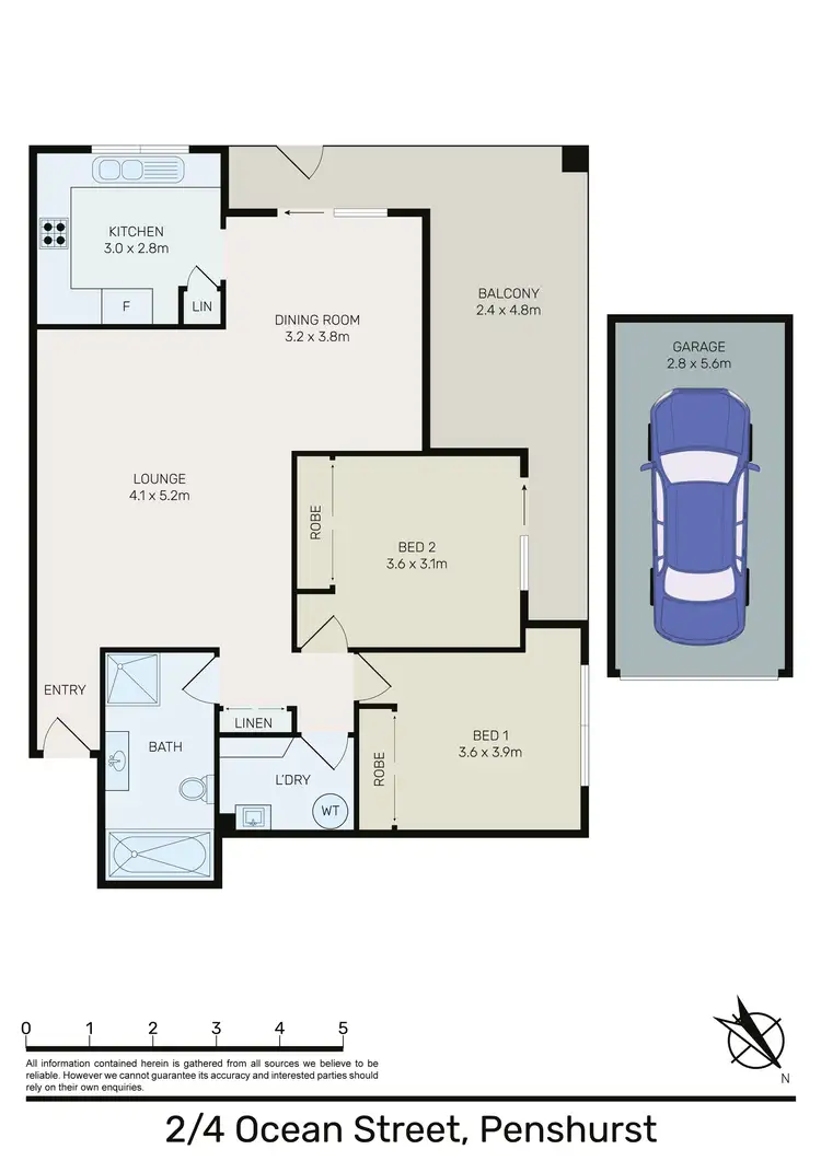 Floorplan of Homely unit listing, 2/4 Ocean Street, Penshurst NSW 2222