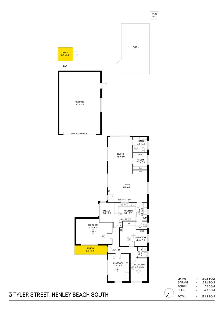Floorplan of Homely house listing, 3 Tyler Street, Henley Beach South SA 5022