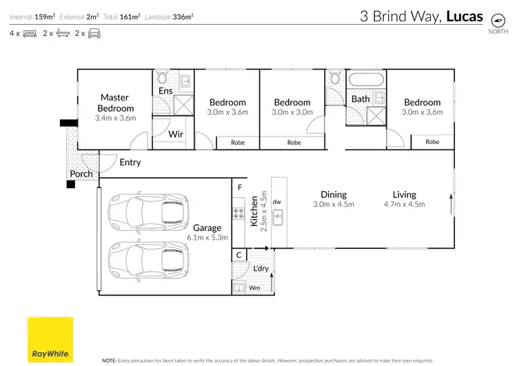 Floorplan of Homely house listing, 3 Brind Way, Lucas VIC 3350