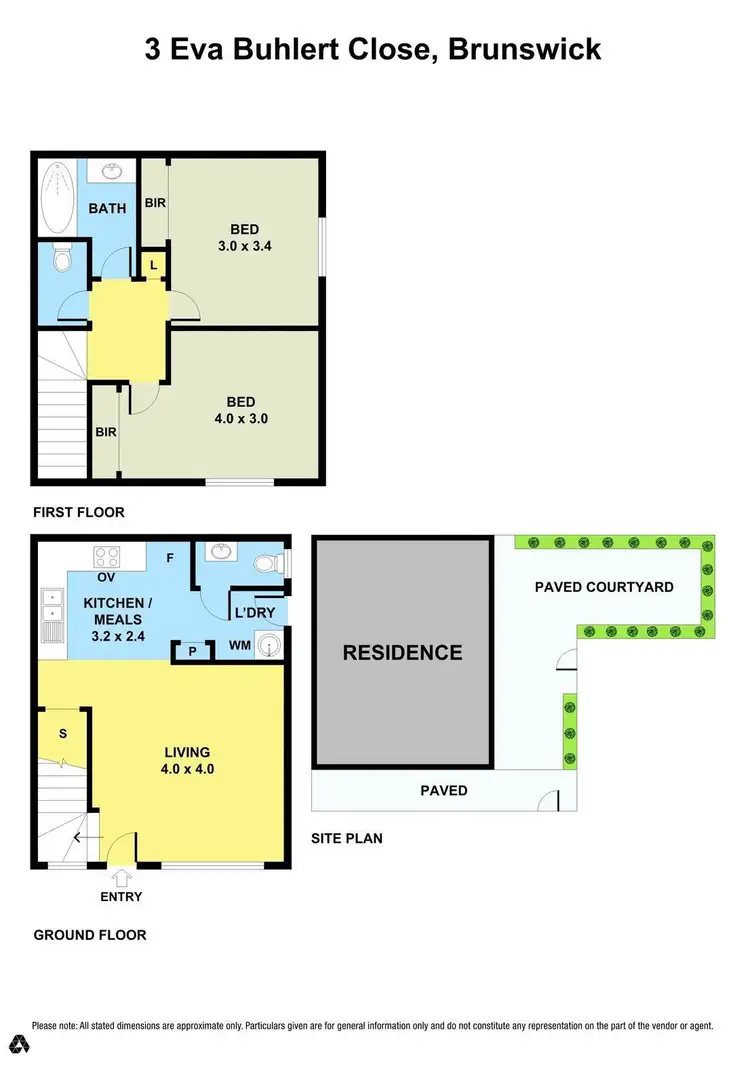 Floorplan of Homely townhouse listing, 3 Eva Buhlert Close, Brunswick VIC 3056