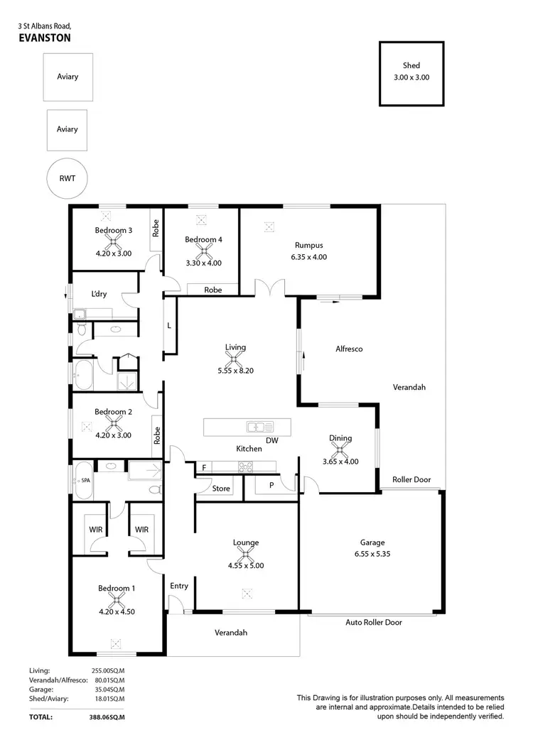 Floorplan of Homely house listing, 3 St Albans Road, Evanston Park SA 5116