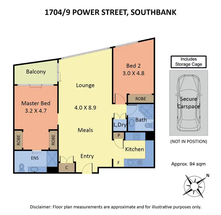 Floorplan of Homely apartment listing, 1704/9 Power Street, Southbank VIC 3006