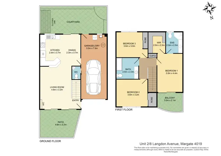 Floorplan of Homely townhouse listing, 2/8 Langdon Avenue, Margate QLD 4019