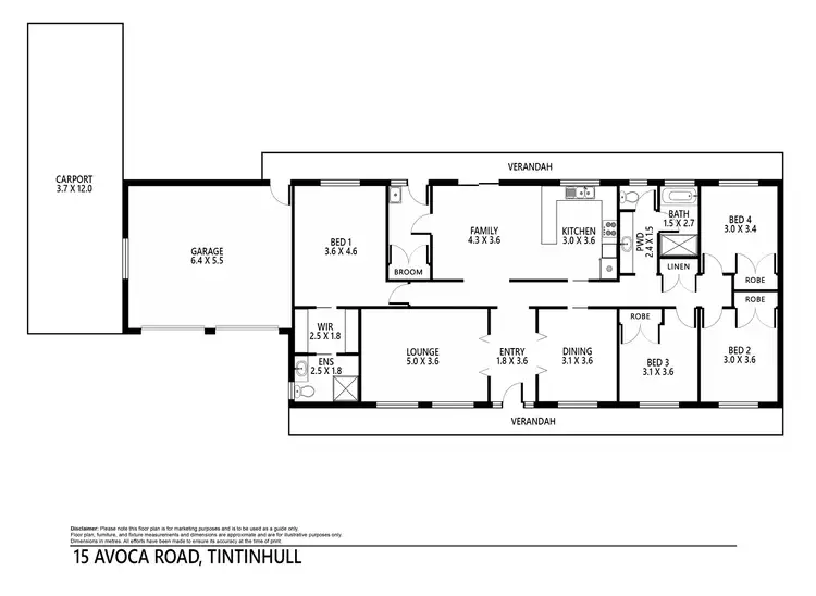 Floorplan of Homely house listing, 15 Avoca Road, Tintinhull NSW 2352