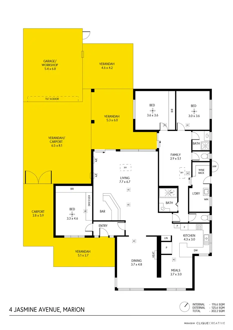 Floorplan of Homely house listing, 4 Jasmine Avenue, Marion SA 5043