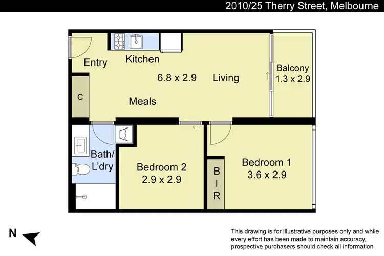 Floorplan of Homely apartment listing, 2010/25 Therry Street, Melbourne VIC 3000