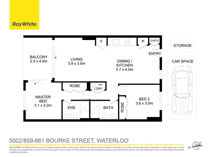 Floorplan of Homely apartment listing, 5002/859 Bourke Street, Waterloo NSW 2017