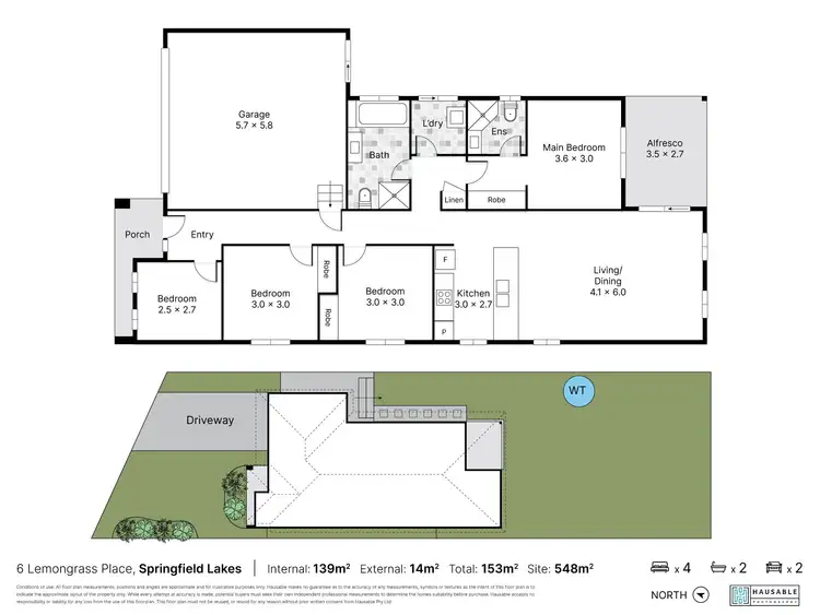 Floorplan of Homely house listing, 6 Lemongrass Place, Springfield Lakes QLD 4300