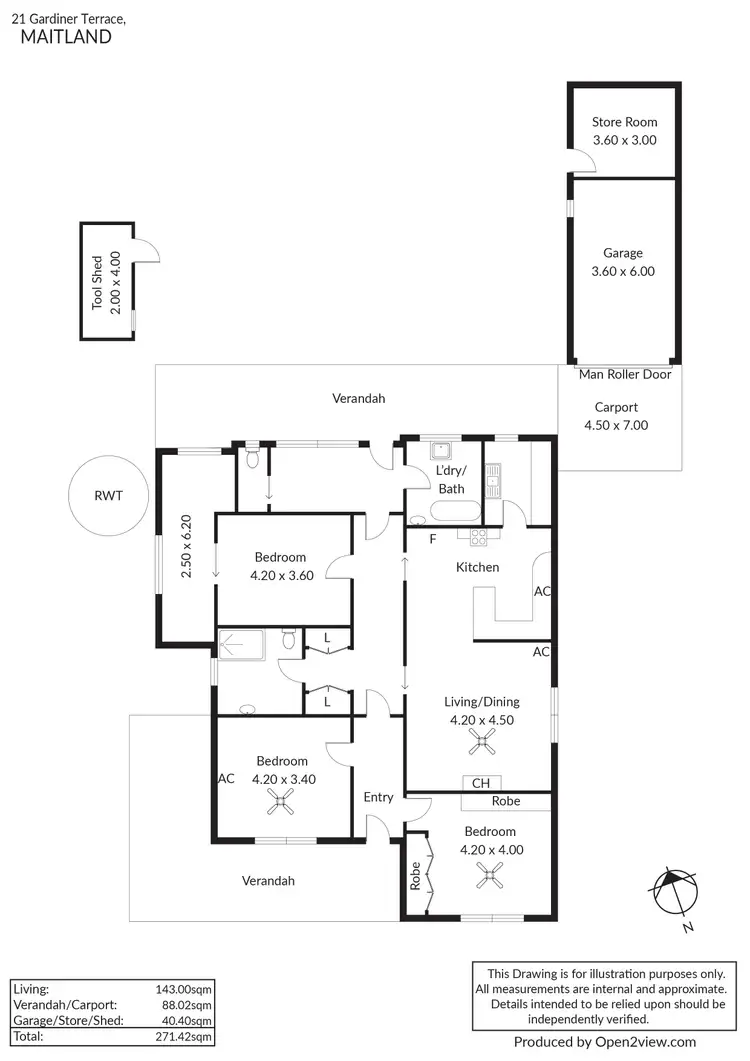 Floorplan of Homely house listing, 21 Gardiner Terrace, Maitland SA 5573