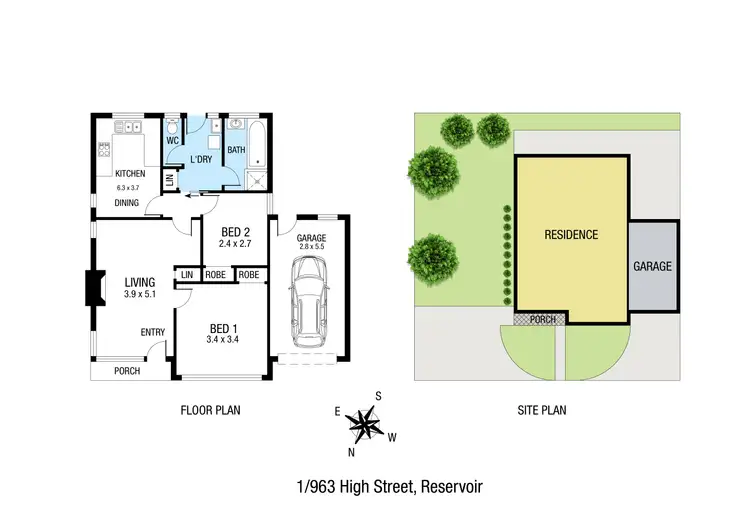 Floorplan of Homely unit listing, 1/963 High Street, Reservoir VIC 3073