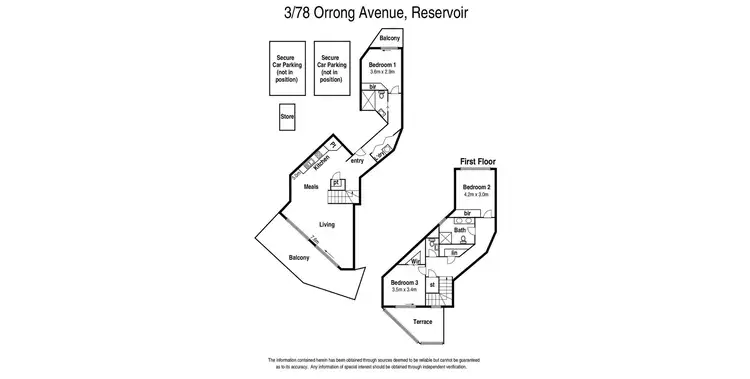 Floorplan of Homely townhouse listing, 3/78 Orrong Avenue, Reservoir VIC 3073