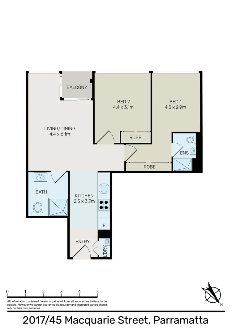 Floorplan of Homely apartment listing, 2017/45 Macquarie Street, Parramatta NSW 2150