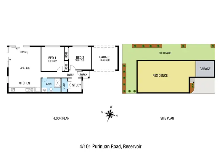 Floorplan of Homely unit listing, 4/101 Purinuan Road, Reservoir VIC 3073