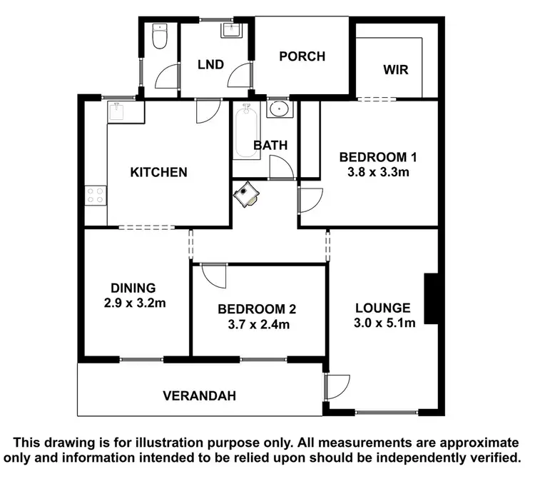 Floorplan of Homely semi-detached listing, 58 - 60 Portland Street, Penola SA 5277