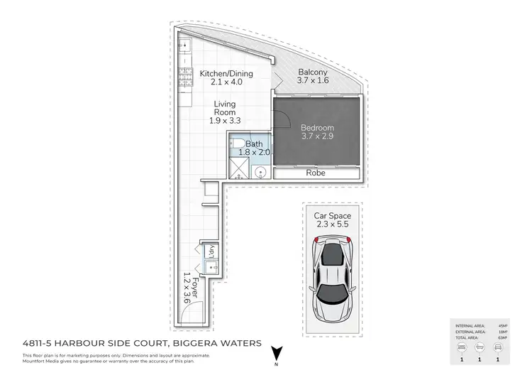 Floorplan of Homely apartment listing, 4811/5 Harbourside Court, Biggera Waters QLD 4216