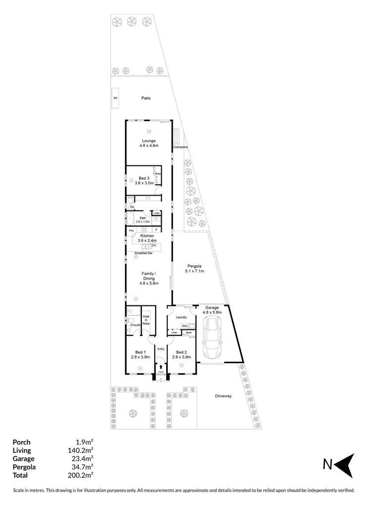 Floorplan of Homely house listing, 2 Bridgeford Street, Greenacres SA 5086