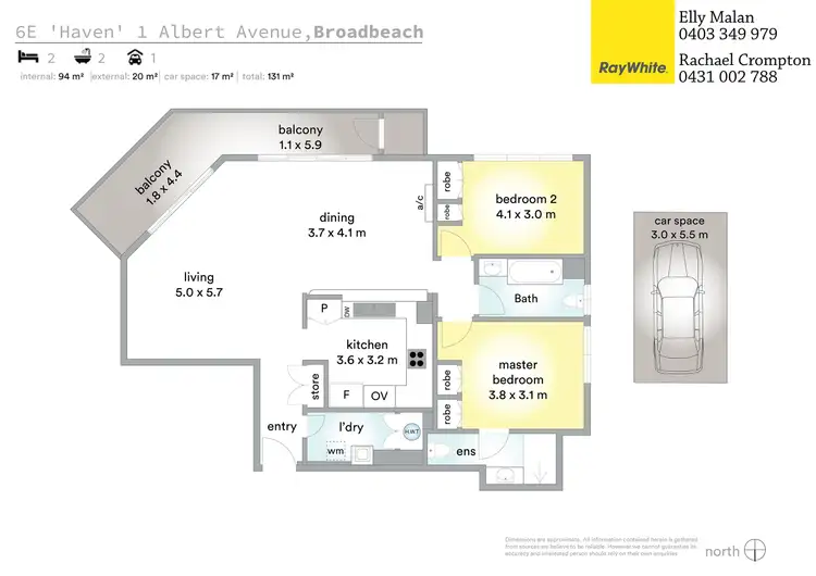 Floorplan of Homely apartment listing, 6E/1 Albert Avenue, Broadbeach QLD 4218