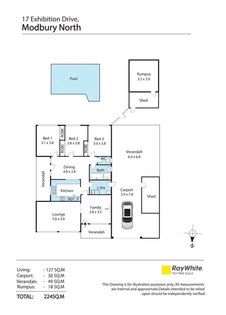 Floorplan of Homely house listing, 17 Exhibition Drive, Modbury North SA 5092