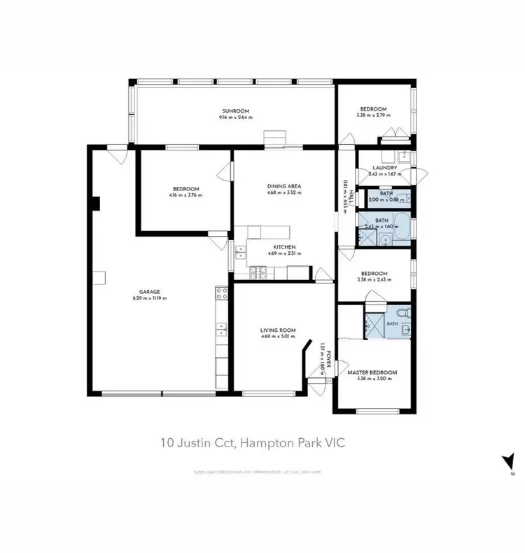 Floorplan of Homely house listing, 10 Justin Circuit, Hampton Park VIC 3976
