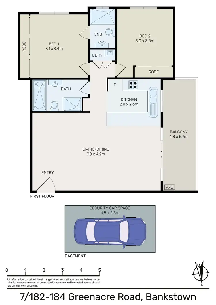 Floorplan of Homely unit listing, 7/182-184 Greenacre Road, Bankstown NSW 2200
