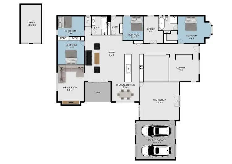 Floorplan of Homely house listing, 45 Sassin Crescent, Medowie NSW 2318