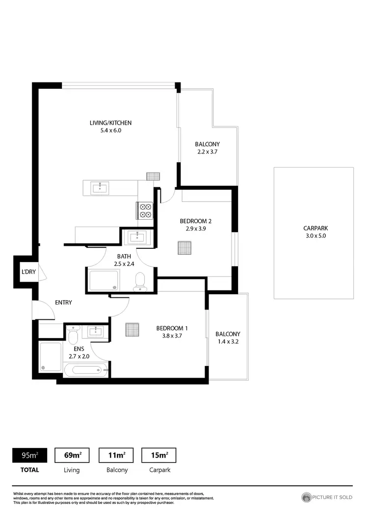 Floorplan of Homely apartment listing, 1501/18 Rowlands Place, Adelaide SA 5000