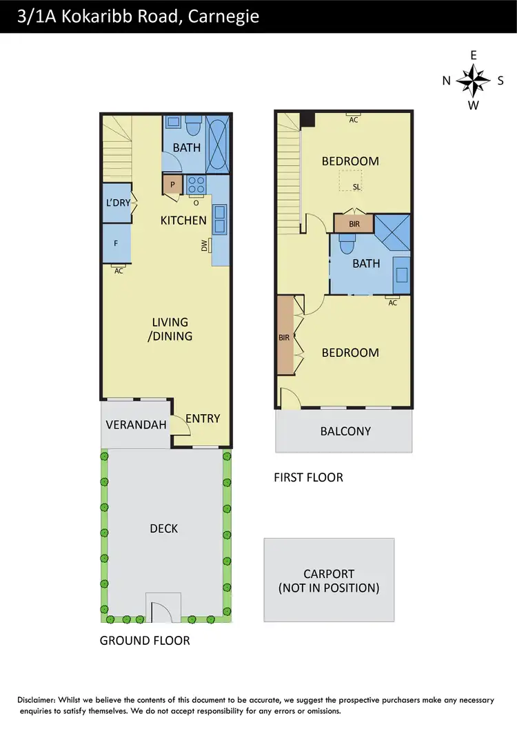 Floorplan of Homely townhouse listing, 3/1A Kokaribb Road, Carnegie VIC 3163