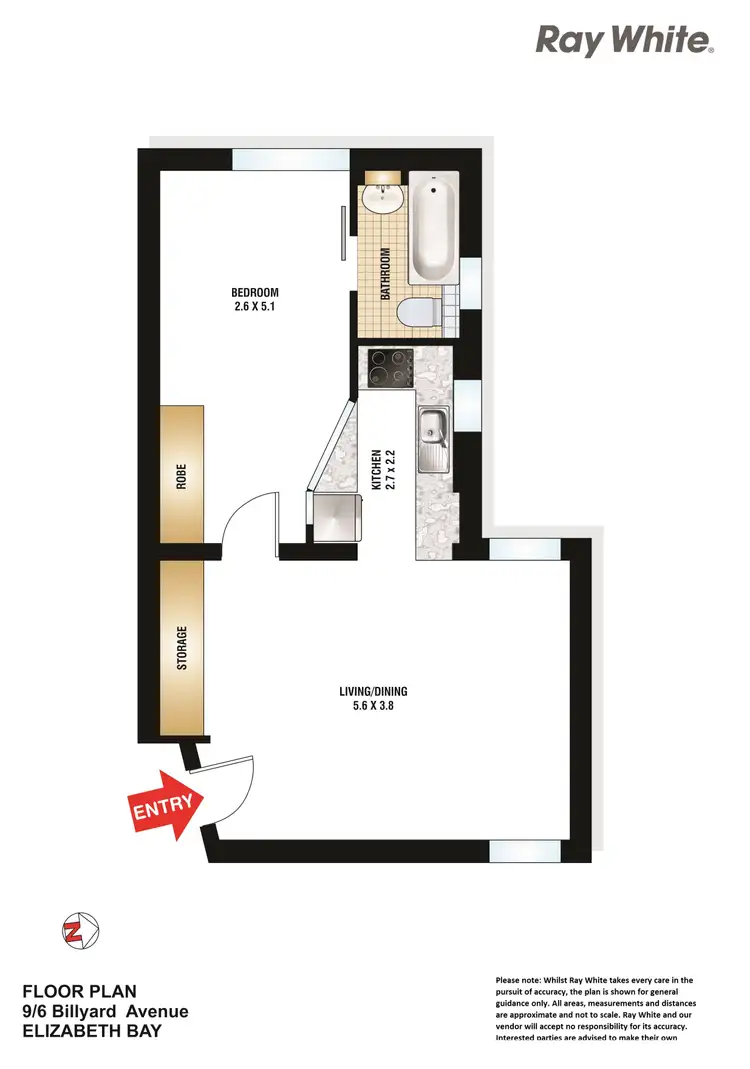 Floorplan of Homely apartment listing, 9/6 Billyard Avenue, Elizabeth Bay NSW 2011