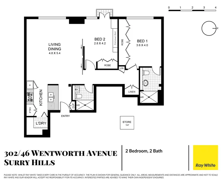 Floorplan of Homely apartment listing, 302/46 Wentworth Avenue, Surry Hills NSW 2010