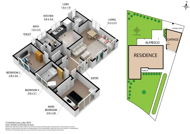 Floorplan of Homely house listing, 15 Orchid Court, Lalor VIC 3075