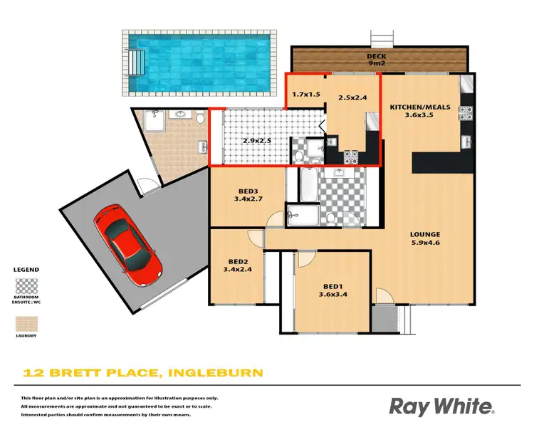 Floorplan of Homely house listing, 12 Brett Place, Ingleburn NSW 2565