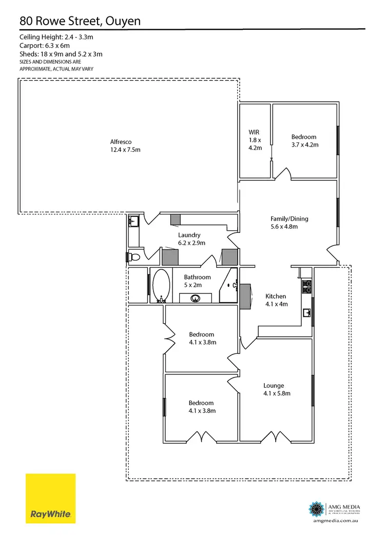 Floorplan of Homely house listing, 80 Rowe Street, Ouyen VIC 3490