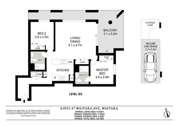 Floorplan of Homely apartment listing, 619/21-37 Waitara Avenue, Waitara NSW 2077