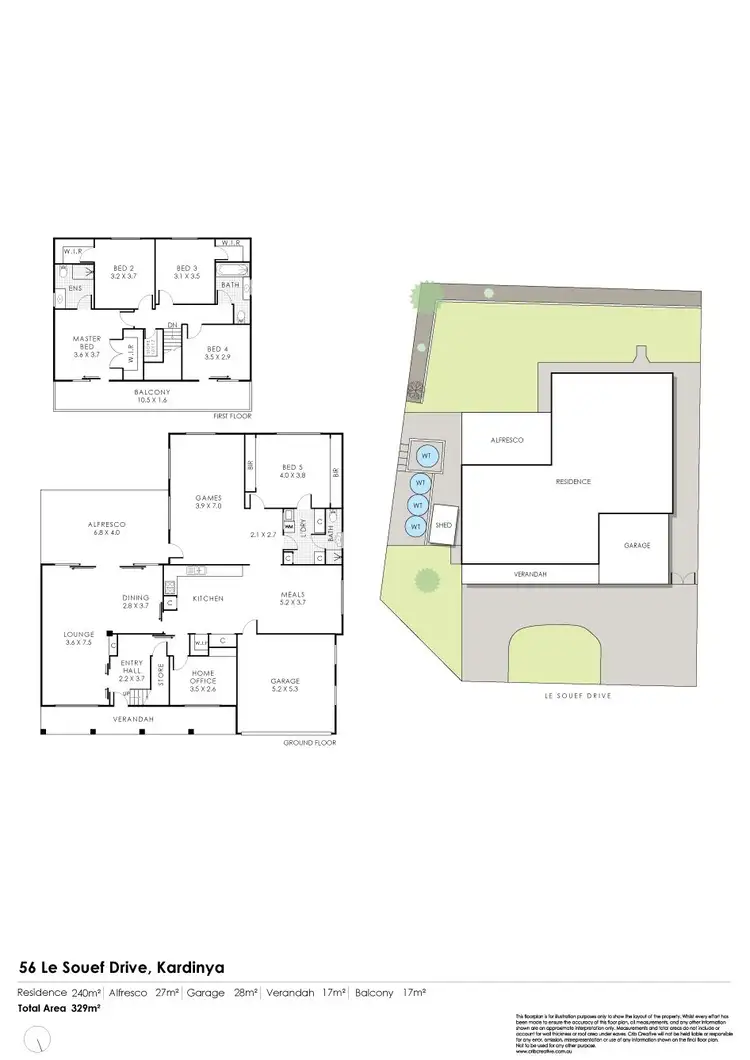 Floorplan of Homely house listing, 56 Le Souef Drive, Kardinya WA 6163