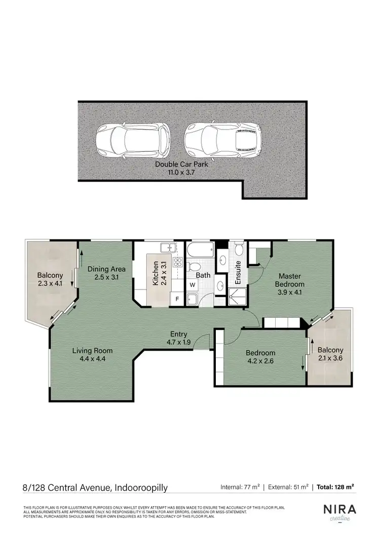 Floorplan of Homely unit listing, 8/128 Central Avenue, Indooroopilly QLD 4068