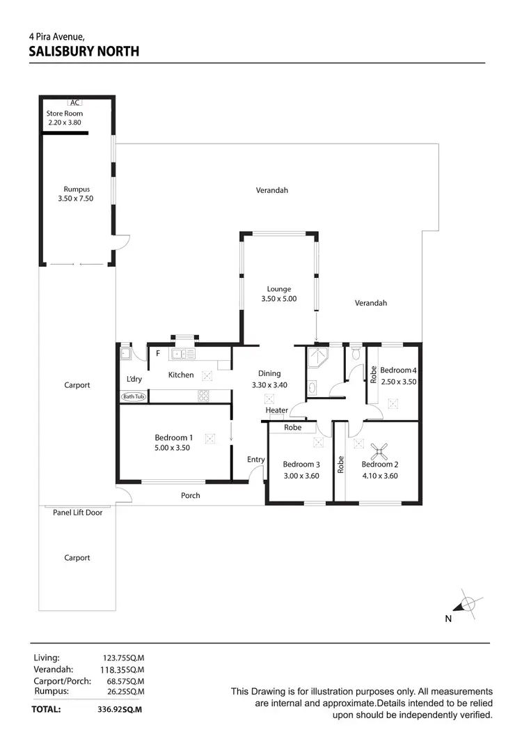Floorplan of Homely house listing, 4 Pira Avenue, Salisbury North SA 5108