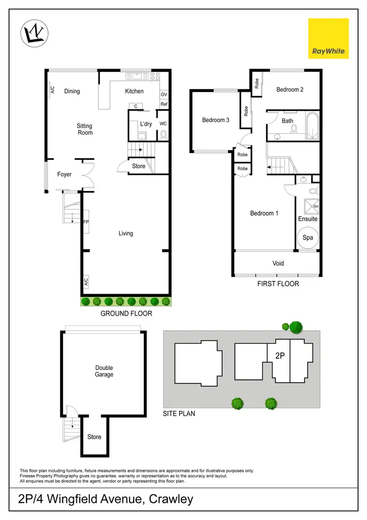 Floorplan of Homely townhouse listing, 2P/4 Wingfield Avenue, Crawley WA 6009