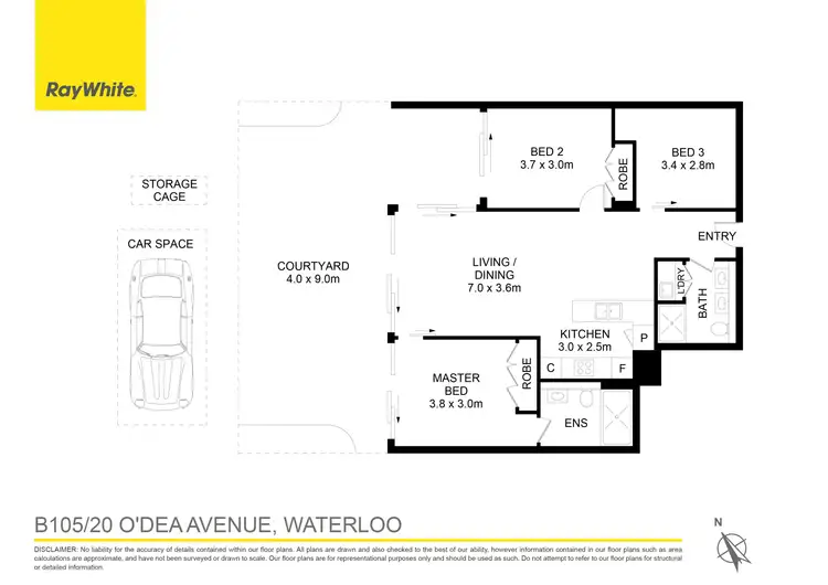 Floorplan of Homely apartment listing, B105/20 O'dea Avenue, Waterloo NSW 2017