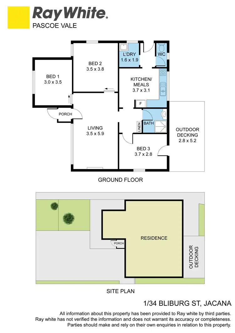 Floorplan of Homely villa listing, 1/34 Bliburg Street, Jacana VIC 3047