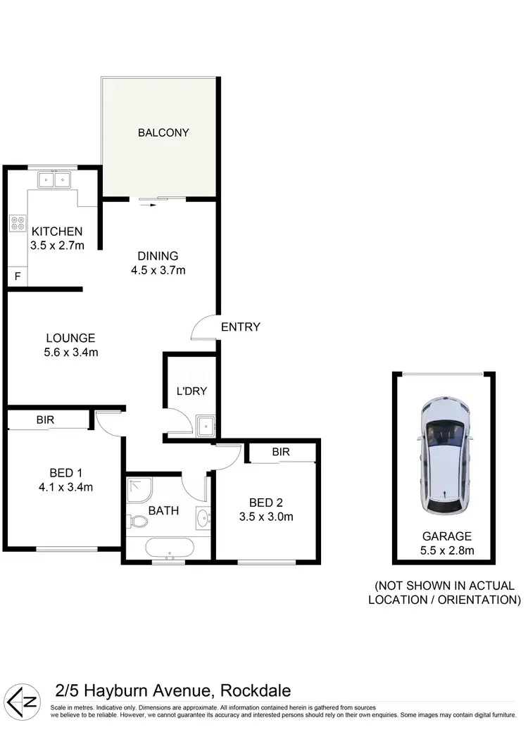 Floorplan of Homely unit listing, 2/5 Hayburn Avenue, Rockdale NSW 2216