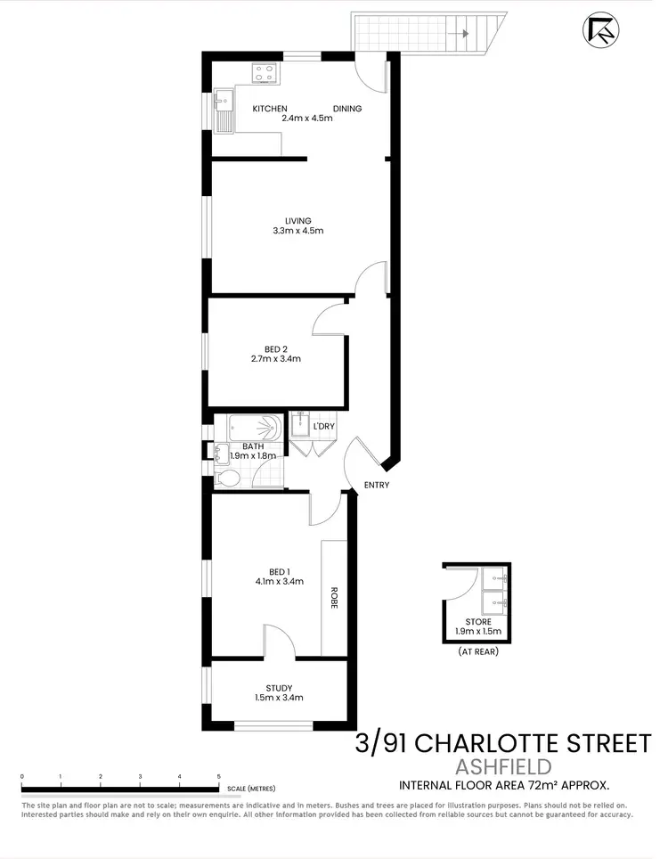 Floorplan of Homely apartment listing, 3/91 Charlotte Street, Ashfield NSW 2131