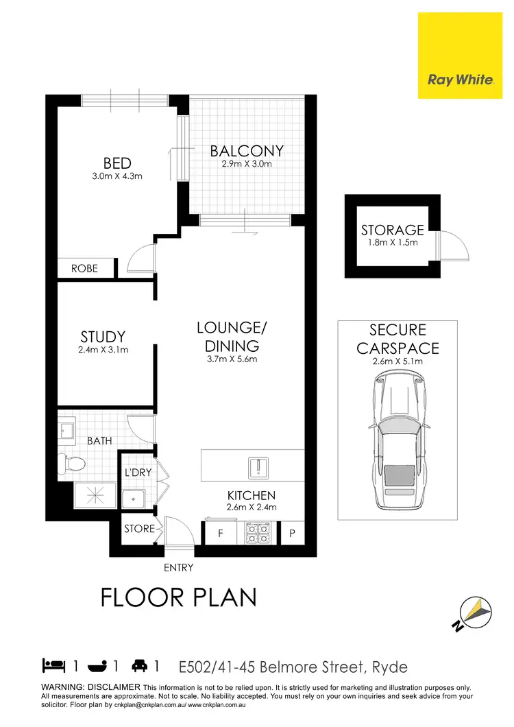 Floorplan of Homely apartment listing, 502E/41-45 Belmore Street, Ryde NSW 2112