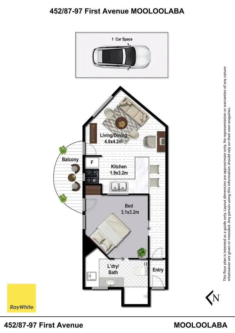 Floorplan of Homely unit listing, 452/87-89 First Avenue, Mooloolaba QLD 4557