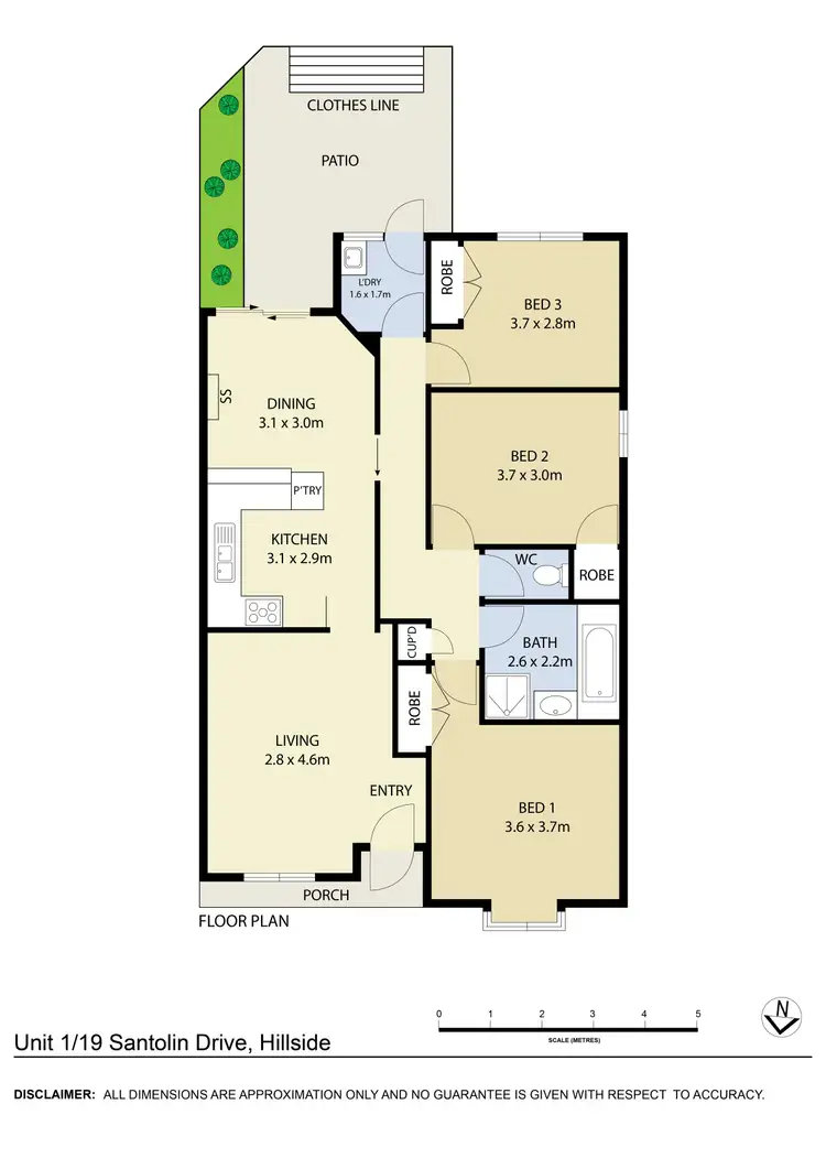 Floorplan of Homely unit listing, 1/19 Santolin Drive, Hillside VIC 3037