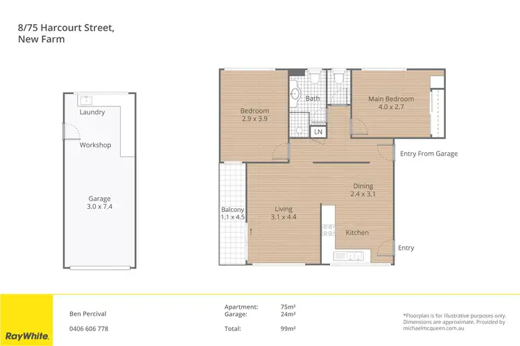 Floorplan of Homely apartment listing, 8/75 Harcourt Street, New Farm QLD 4005