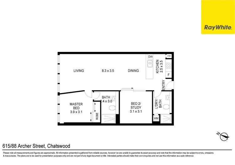 Floorplan of Homely unit listing, 615/88 Archer Street, Chatswood NSW 2067